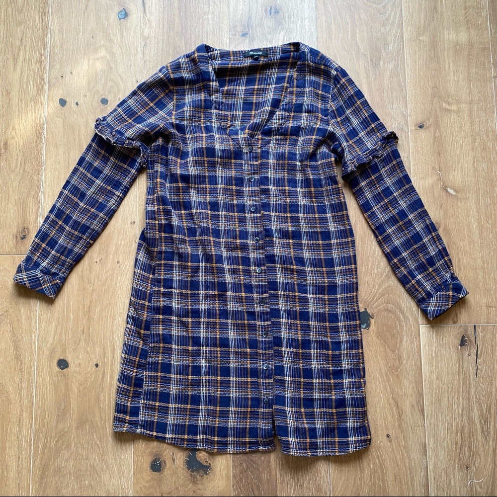 Madewell NWOT Blue Plaid Dress